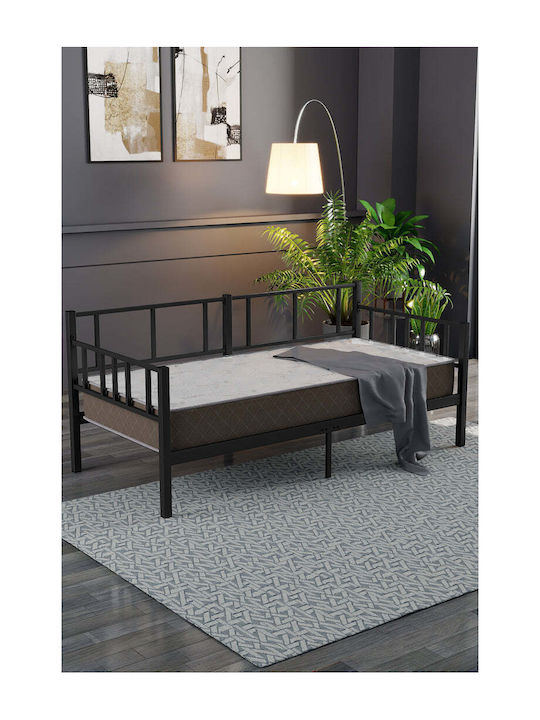 Daybed Metalic Negru Single 90x190 – Pat Multifuncțional 90x190 Cm