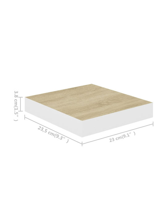 Wall Shelves White / Oak (2 Pieces) 23x23.5x3.8 cm