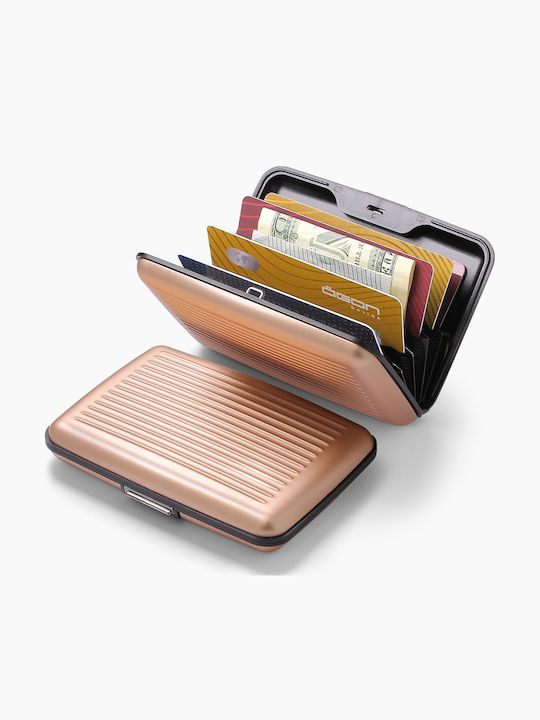 Ανδρικό Πορτοφόλι Καρτών με RFID Ροζ