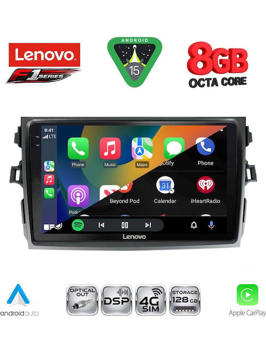 Lenovo Car Audio System for Toyota Corolla 2006-2012 (Bluetooth/USB/WiFi/GPS/Apple-Carplay/Android-Auto) with Touch Screen 9"