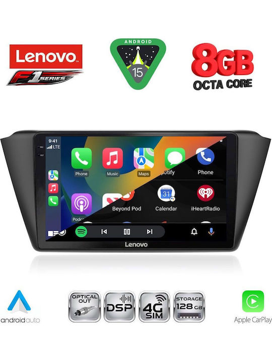 Lenovo Car Audio System for Skoda Fabia 2015 (Bluetooth/USB/WiFi/GPS/Apple-Carplay/Android-Auto) with Touch Screen 9"