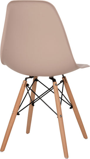 Alta Scaune Sala de mese din Polipropilenă Cappuccino-natural 1buc 46x50x82buc