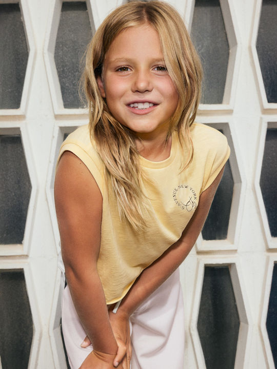 Kids' Crop Top Sleeveless Yellow
