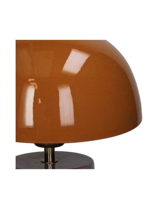Metal Table Lamp with Orange Shade and Base