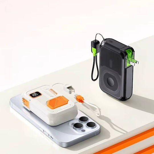 Nine G35 22.5w Wireless Γρήγορη Φόρτιση Magsafe Power Bank 2x Θύρες Type-c Lightning 10000mah Μπεζ Μωβ