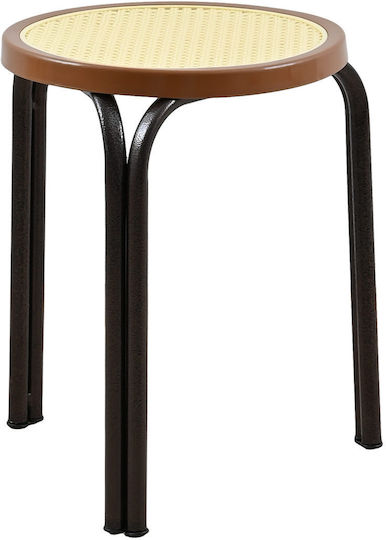 Hocker Für die Küche Korbweide Beige / Black 35x35x45cm