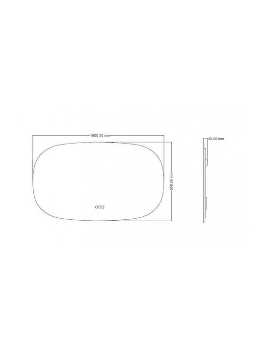 Inter Ceramic Στρογγυλός Καθρέπτης Μπάνιου Led 80x80cm Μαύρος