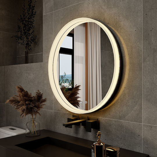 Martin Home Oglindă de Baie Rotundă Lumini LED Atingere 60x60cm Alb