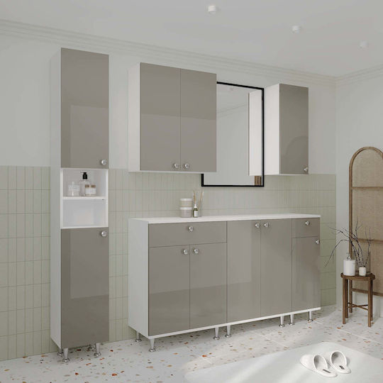 Zaria Cabinet de baie L60xA22xÎ72cm Gri