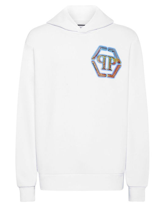 Hexagon Sweatshirt with Hood White