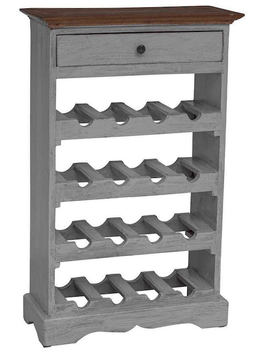 vidaXL Freistehend Weinkeller Hölzernes für 16 Flaschen Gray 55x23x85εκ.