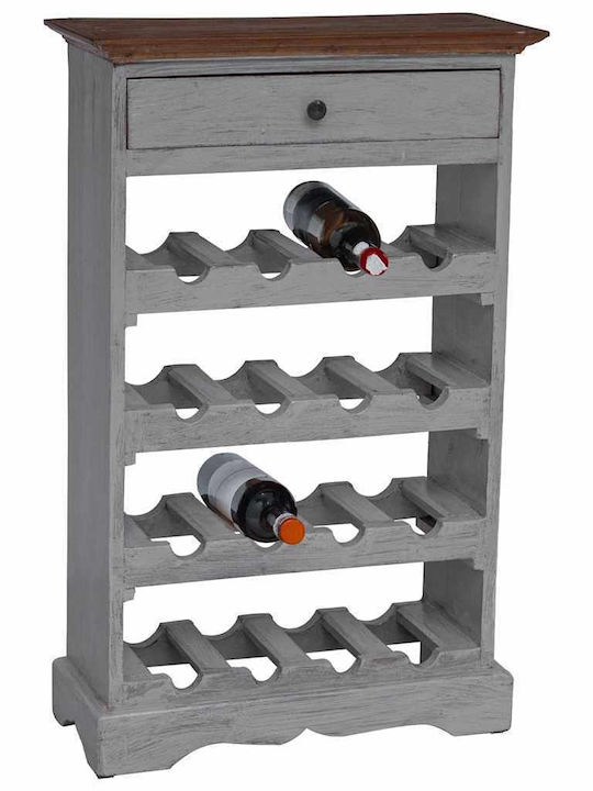 vidaXL Freistehend Weinkeller Hölzernes für 16 Flaschen Gray 55x23x85εκ.