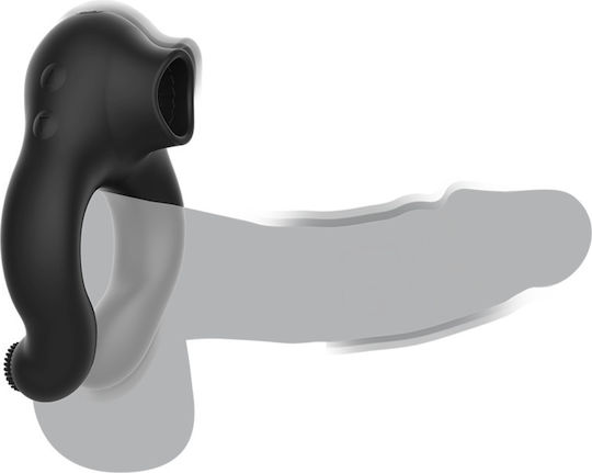 Black&silver Silicone Vibrator Ring 3 Motors Rechargeable Black