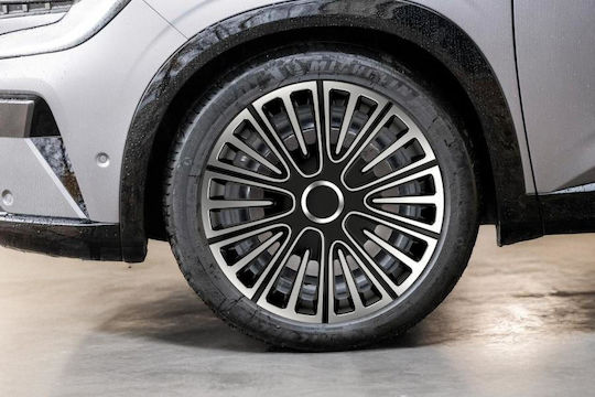 Xl Cover Set Car Hubcaps 4 Pieces 16" Silver Black 550355