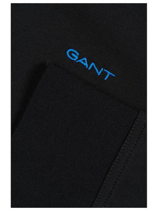 Contrast Polo Μπλούζα Μακρυμάνικη Μαύρη