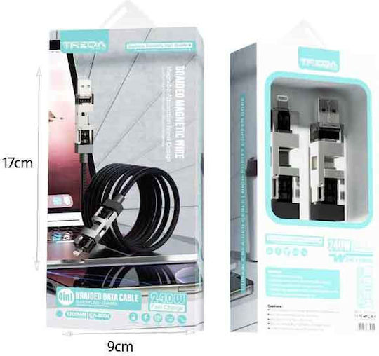 Treqa Geflochten / Magnetisch USB zu Kabel 1.2m (CA-8004)