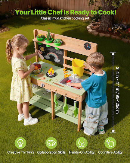 Vevor Kinderküche Aus Hölzern Für 3+ Jahre