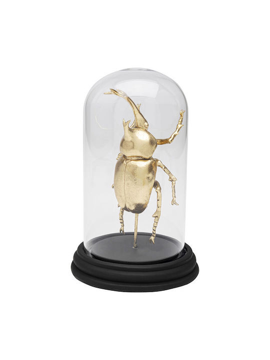 Διακοσμητικό Επιτραπέζιο Bell Jar Stag Beetle Χρυσό 13*13*20εκ