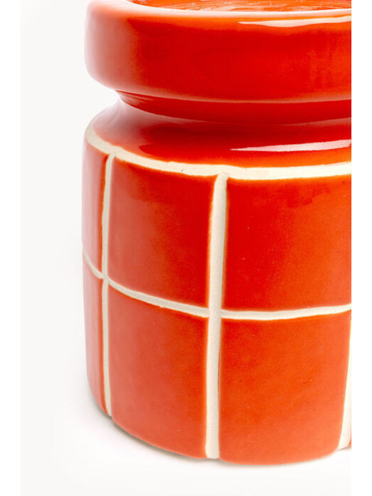 Kare Design Candle Holder Ceramic in Orange Color 11x14x11cm 1pcs