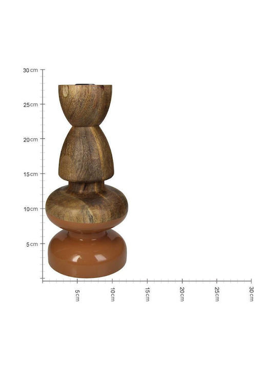 Кандилник Дърво в Кафяв Цвят 13x28x13бр 1бр