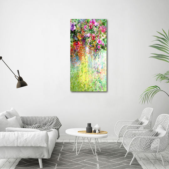 Canvas Painting Living Room Wall Decoration Colorful Flowers 70x140 Cm