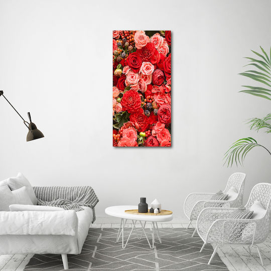 Wall Canvas Painting Home & Office Flower Bouquet 60x120 Cm