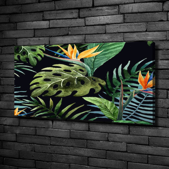 Tablou Decorativ De Perete Pânză De Înaltă Calitate Flori Tropicale 100x50 Cm