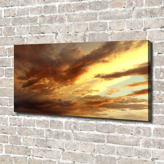 Wall Canvas Painting Durable Construction Materials Sunrise 140x70 Cm