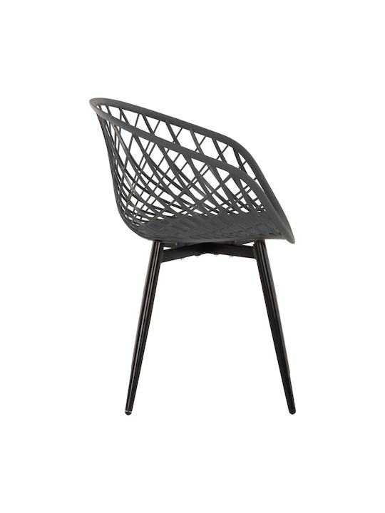 Ariadne Dining Chair Made of Polypropylene Gray Black 63x56x80cm