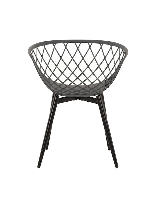 Ariadne Dining Chair Made of Polypropylene Gray Black 63x56x80cm