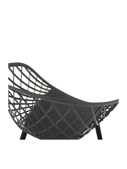 Ariadne Dining Chair Made of Polypropylene Gray Black 63x56x80cm