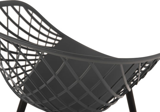 Ariadne Dining Chair Made of Polypropylene Gray Black 63x56x80cm