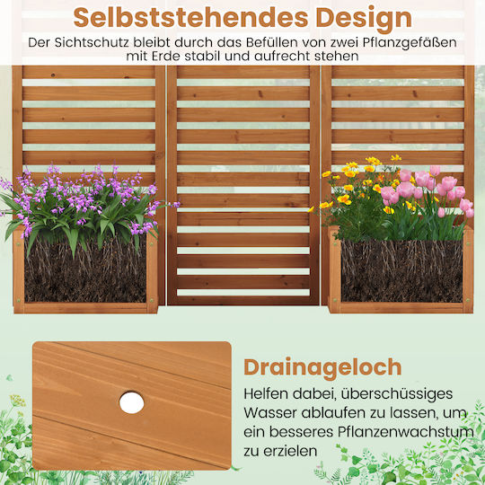 Costway Planter Box Lemn Tall Flower Bed 168x50x157cm.