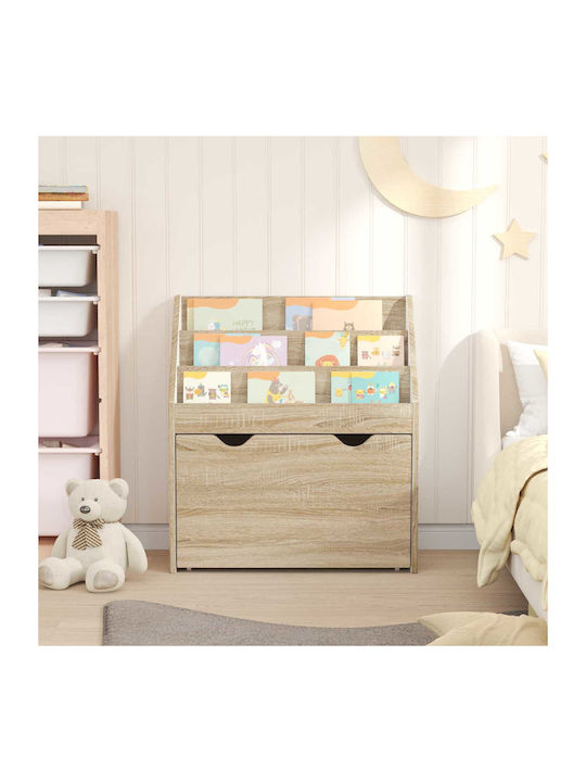 Kids Wooden Bookcase Brown 60x29.5x69cm