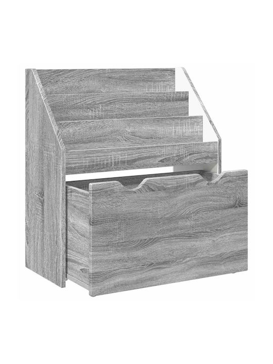 Βιβλιοθήκη Δαπέδου Ξύλινη Γκρι 60x29.5x69cm