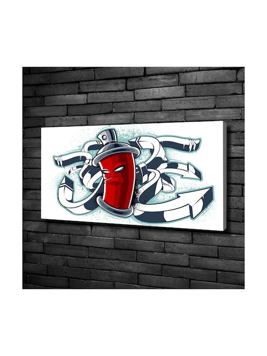 Wall Canvas Painting Designed Demanding Graffiti 100x50 Cm