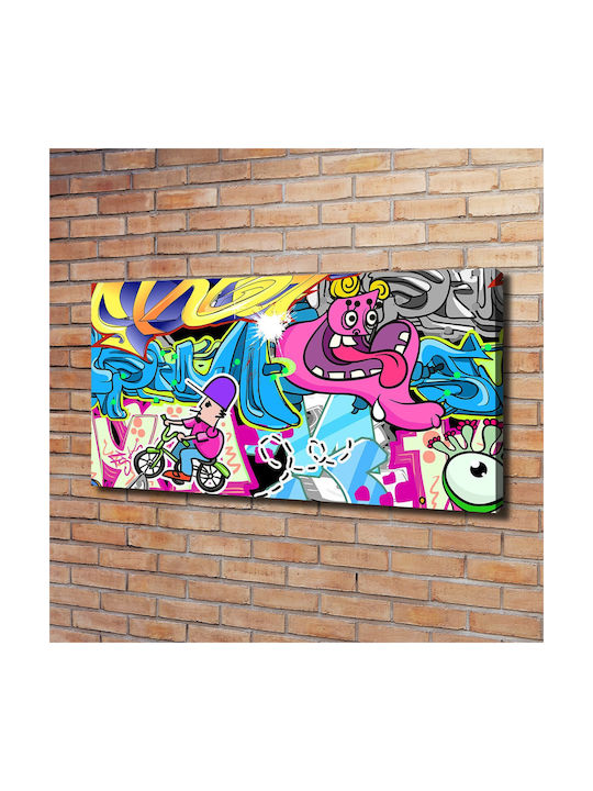 Wall Canvas Painting Suitable Permanent Decoration Graffiti 120x60 Cm