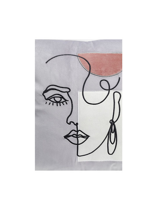 Kare Design Μαξιλάρι Καναπέ Mademoiselle Γκρι 45x45εκ.