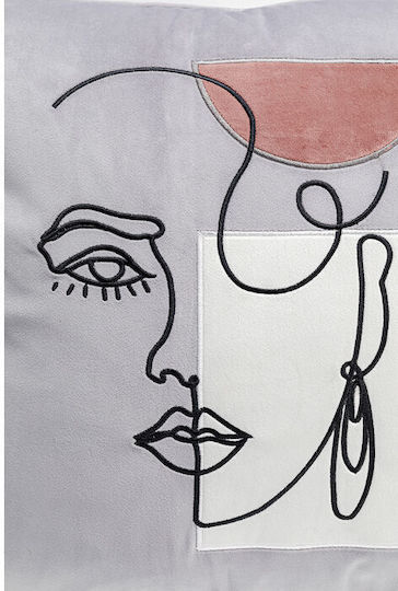 Kare Design Μαξιλάρι Mademoiselle Γκρι 45x45εκ.
