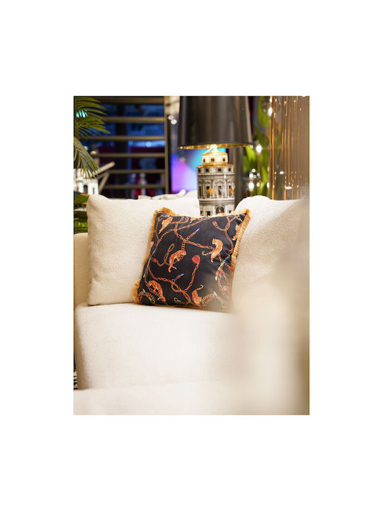 Kare Design Μαξιλάρι Καναπέ Tiger Chain Μαύρο 45x45εκ.