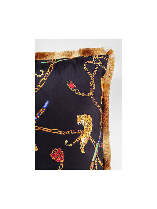 Kare Design Μαξιλάρι Καναπέ Tiger Chain Μαύρο 45x45εκ.