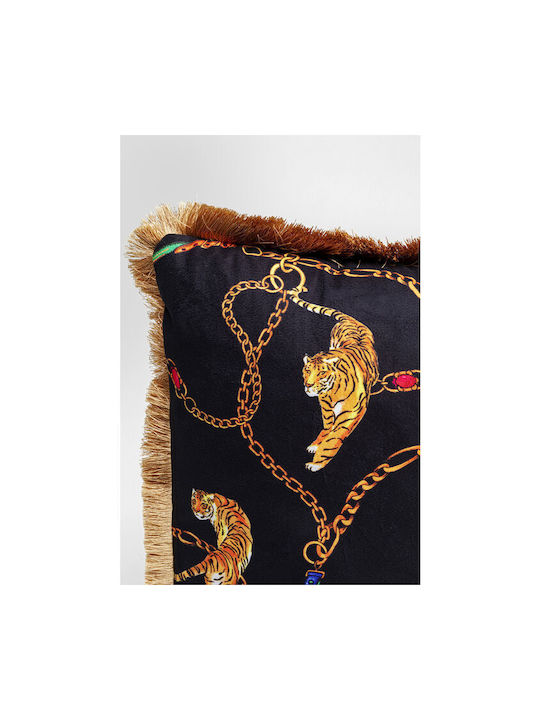 Kare Design Μαξιλάρι Καναπέ Tiger Chain Μαύρο 45x45εκ.