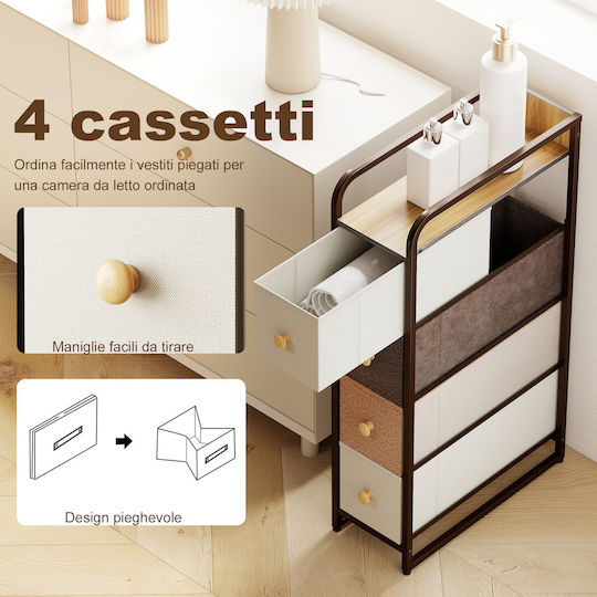 HomCom Fabric Storage Case For Clothes 20x47x84.5cm 1pcs