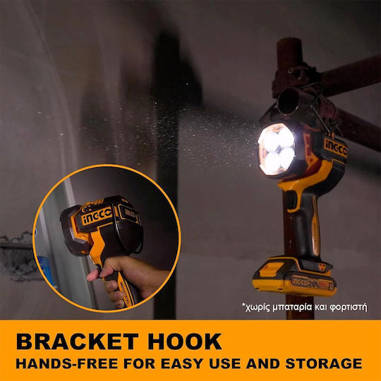 Ingco Battery Jobsite Light LED IP20 with Brightness up to 2500lm