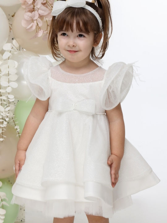 Mi Chiamo Alb Rochie de Botez din Tulle