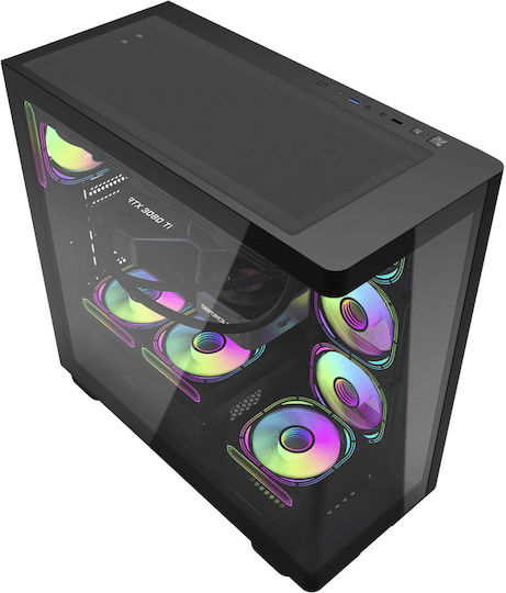 Darkflash DS900G Gaming Middle Tower Carcasă Calculator cu Fereastră Laterală Negru