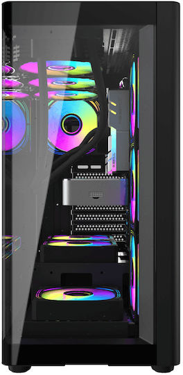 Darkflash DS900G Gaming Middle Tower Carcasă Calculator cu Fereastră Laterală Negru