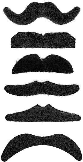 Schnurrbart / Bart für Karneval in Schwarz Farbe 1Stück