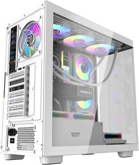 Darkflash DS900G Gaming Midi Tower Computer Case with Side Window White