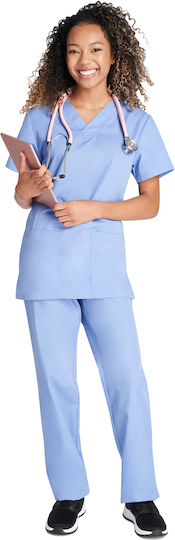 Cherokee Originals Unisex Light Blue Pants & Blouse Set Cotton and Polyester